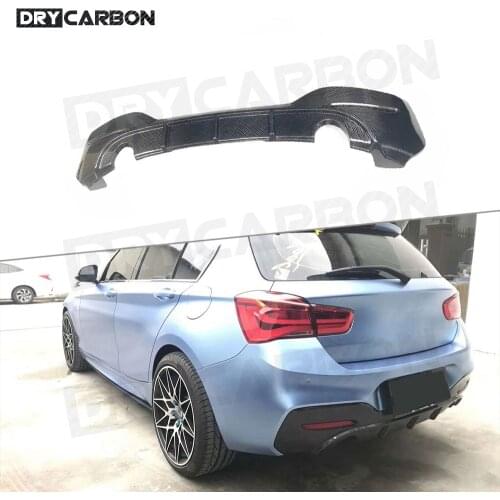 Dry Carbon Fiber Rear Bumper Lip Diffuser Spoiler for BMW 1 Series F20 M135i M140i M Sport 2016 2017 2018 Car Styling