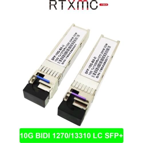 1 Pair 10G SFP LC Connector Moudle Transceiver Singlemode Single Fiber For Network Switch Huawei Mikrotik Ubiqui Cisco TP-Link