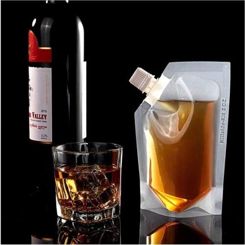 10Pcs Adult Beverage Pouches Plastic Freezable Clear Alcohol Concealable Flask to Sneak Cocktails Vodka Booze for Travel