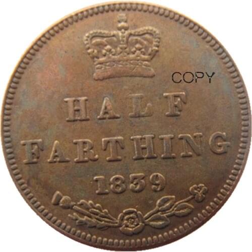 1839 UK Great Britain / Ceylon Victoria Half Farthing copy coins