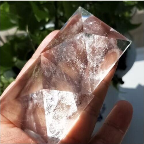 2PCS 90G Natural Clear Quartz Crystal Pyramid Healing