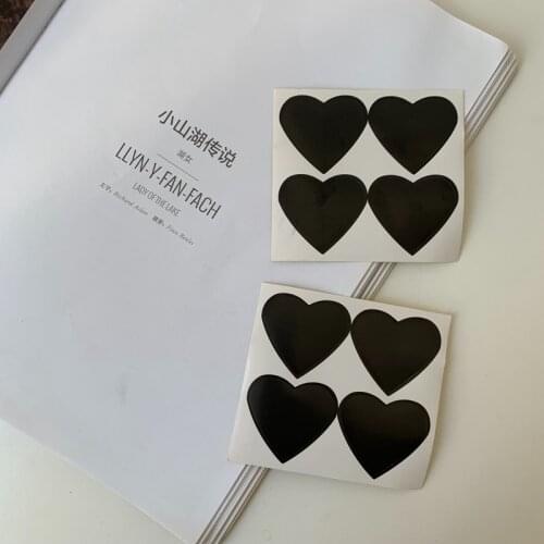 SIXONE 2 Pc Black Love Sticker Korea Girl Kawaii Diary Notebook Hand account Decorative Stickers cute stationery Sealing Sticker