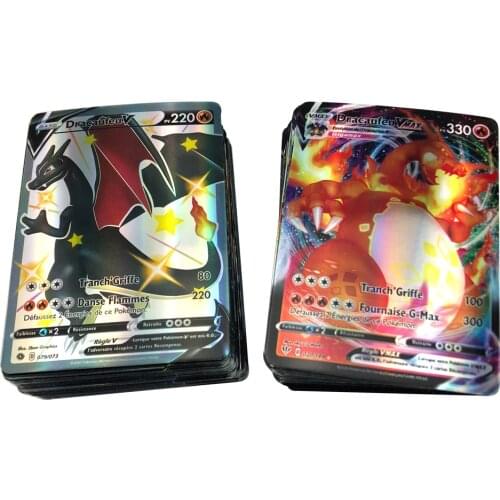 20 Pcs No Repeat Pokemons EX French Card Shining TAKARA TOMY Pikachu Cards Game TAG TEAM Battle Carte Trading Children Toy Gifts