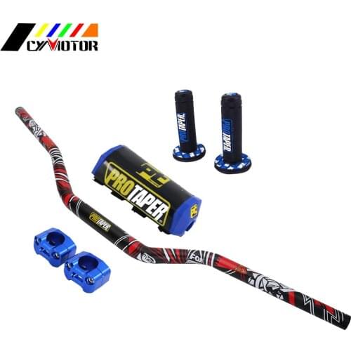 28MM Motorcycle Aluminum Fat Bar Handlebar Pads Handle Grips For KTM HONDA KAWASAKI SUZUKI YAMAHA Protaper Pro Dirt Pit Bike
