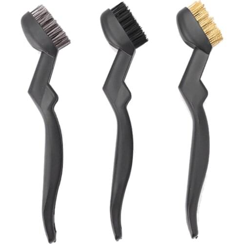 3pcs Wire Brush Nylon/Brass/Stainless Steel Bristle with Curved Handle Grip for Rust Dirt & Paint Scrubbing XR-Hot