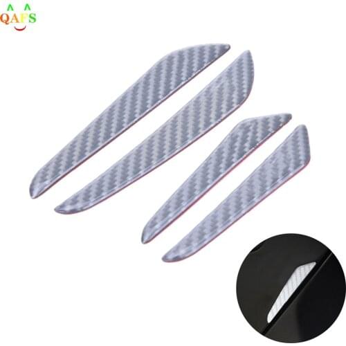 4Pcs 2017 ar Door Protector Fiber Door side Edge Protection Guards Stickers for Every car Carbon fiber