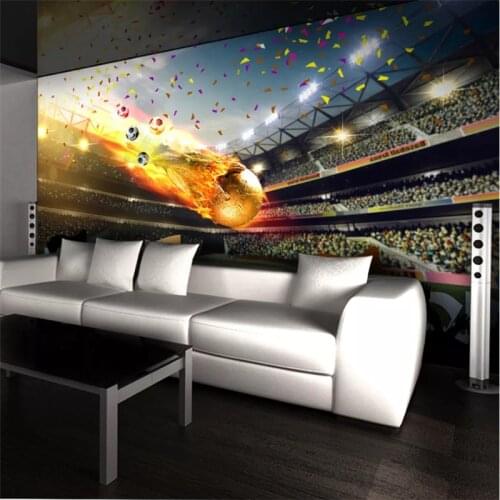Beibehang Custom wallpaper large 3d huge football field mural living room bedroom background wall decorative painting фотообои