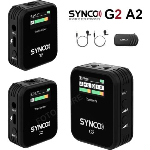 SYNCO G1 Wireless Lavalier Microphone System Lapel Mic for DSLR Camera Phones Interview Live recording G1A1 G1A2