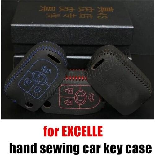 Only Red fit for BUICK EXCELLE car styling Genuine quality leather car key case Hand sewing car key cover DIY new casual style