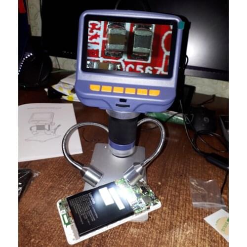 Digital USB/HDMI Microscope 4.3 inch Built-in Display High Object Distance THT SMD Tool Measuring Software