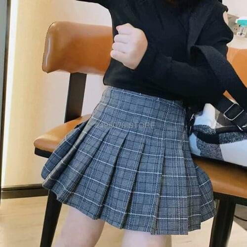 Kids Pleated Princess Skirt England Style Performance Skirt For School Girl Toddler Philabeg Teenage Dance uniform 4-16Y