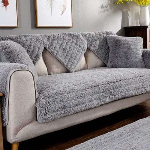 Sofa Cushion Non-slip Sofa Cover Four Seasons Universal Sofa Towel Plush Couch Covers For 1/2/3-seater Sofas for Living Room