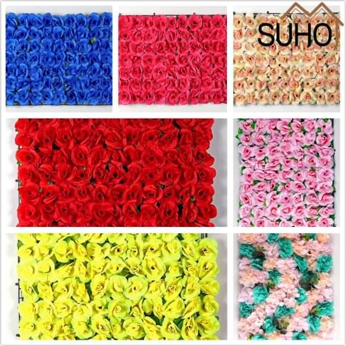 Hot Artificial Flowers Wall Decoration Silk Flower Panels Flower Wall for Party Wedding Christmas Festival Photo Background wall