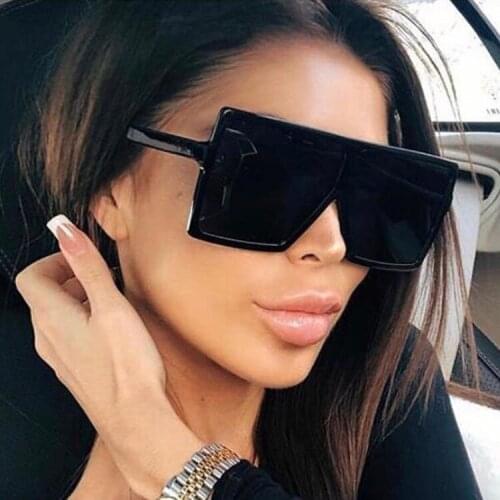 Classic Vintage Oversize Square Sunglasses Men Women Driving Luxury Brand Designer Plastic Female Grandient Shades UV400