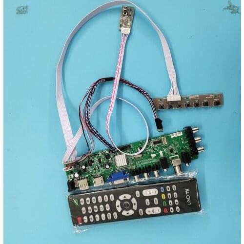 Kit For LTN140AT02 remote 1366X768 VGA AV LED DVB-T DVB-T2 WLED TV LVDS USB HDMI Signal controller board digital 40pin 14"