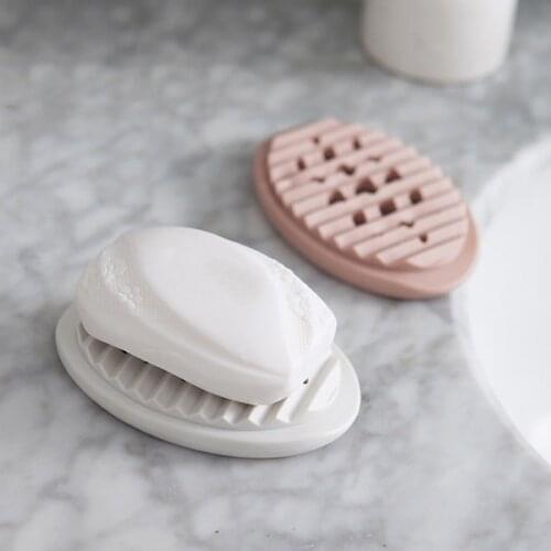 Hot Selling Silicone Non-slip Soap Holder Dish Bathroom Shower Storage Plate Stand Hollow Dishes Openwork Soap Dishes