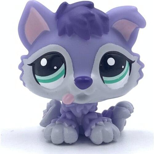 LPS CAT Rare animal pet shop toys puppy dog #1810 purple dog with green eyes present for kids gifts