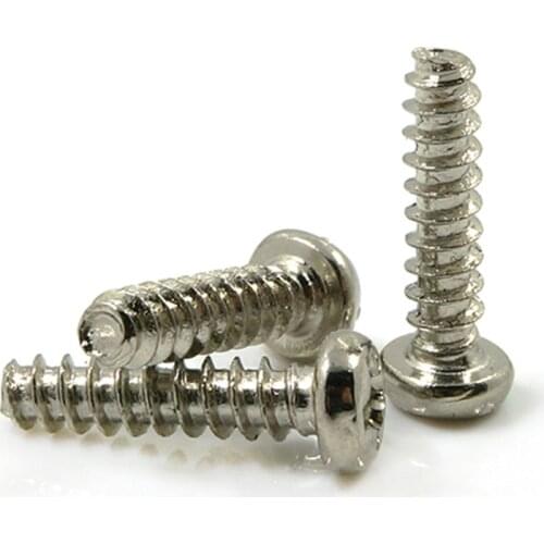 LUCHANG free shipping 1000pcs m1.4 m1.7 m2 m2.3 Nickel Cross Screw round head cross flat tail self tapping screws