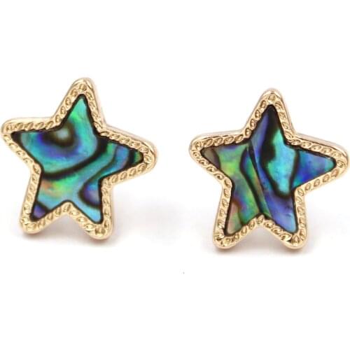 Fashion Geometric Star Resin Druzy Stud Earrings for Women