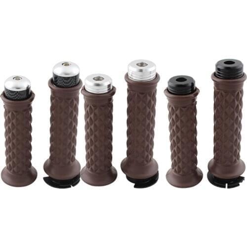 Motorcycle Accessories 22mm Vintage Handlebar Hand Grip Throttle Handle Grip Bar End Cap For Harley Touring Cafe Racer Custom