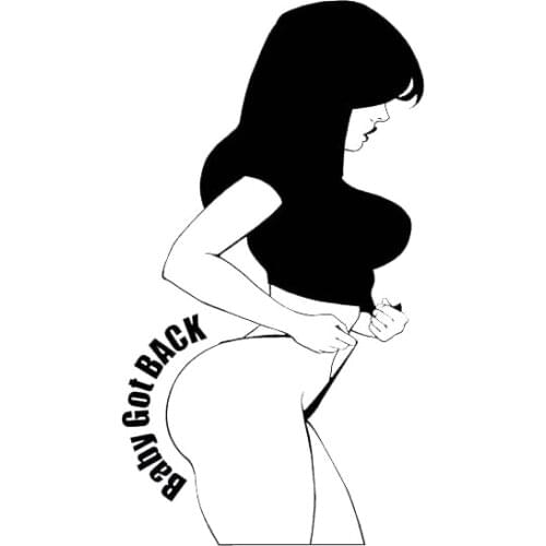 Baby Got Back Sexy Girl Car Sticker Vinyl Decal Black/Silver 8.7*15.5CM T-00118