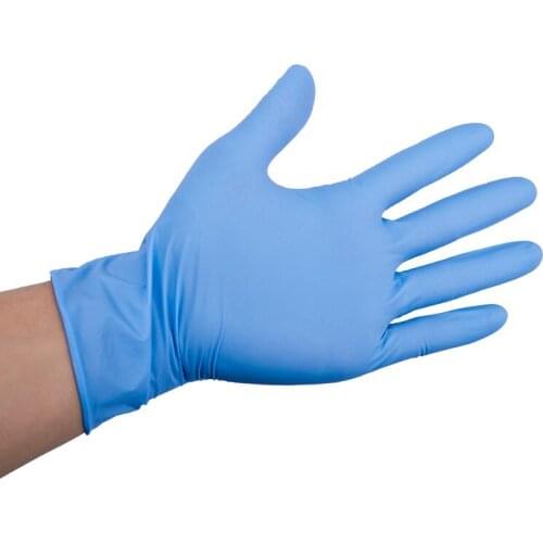 Cheap Multifunctional rubber Custom Without Powder Factory Maintenance Assembly Cleaning Nitrile Blue Gloves