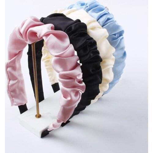 Wrinkled Hairband For Women Girls Satin Silk Hairbands Knotted Headband Large Intestine Ring Headbands Spring Hair Accessories