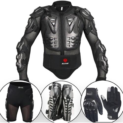 One Set Motorcycle Jacket Short Pants Knee Protection Gloves Motocross Armor Motocross Suits Clothing Motorbike Moto Gloves