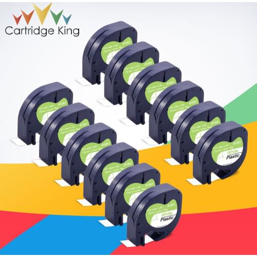 12PK Plastic Printer Ribbon 91201 91221 91331 Black on White Compatible For Dymo T-100H LT-100T Plus QX50 XM XR 2000 Printer