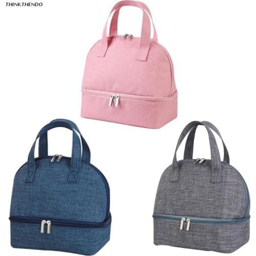 Portable Double-Llayer Insulation Bag Insulated Thermal Food Lunch Box Bag Multi-Function Lunch Bag