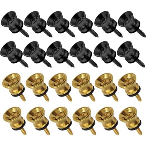 24Pcs Guitar Strap Locks Metal Strap Button Metal End Pins Flat Head For Acoustic Classical Electric Guitar Bass Ukulele