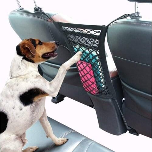 Car Interior Trunk Seat Back Elastic Mesh Net Car Styling Storage Bag Pocket Cage velcro Grid Pocket Holder Car Accessories