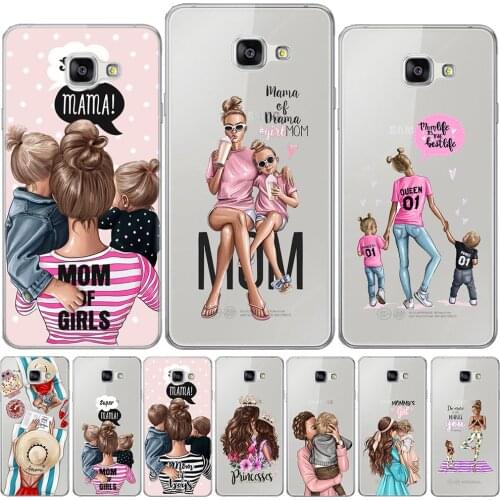 Black Brown Hair Baby Mom Girl Queen Silicon Cover For Samsung Galaxy A3 A5 A7 2016 2017 A9 A6 A8 Plus A7 2018 A50 Soft TPU Case