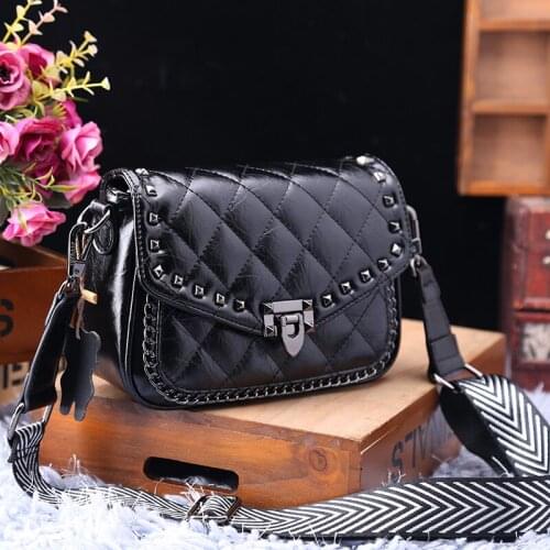 Retro Rivet Flap Bag for Women 2021 New Fashion Shoulder Crossbody Bags Ladies Fashionable Purses Luxury Brand Designer Handbags