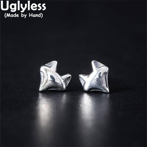 Uglyless China Myth LOVE Goddess Fox Studs Earrings for Women MINI Animals Fox Heads Earrings 925 Sterling Silver Gifts Jewelry