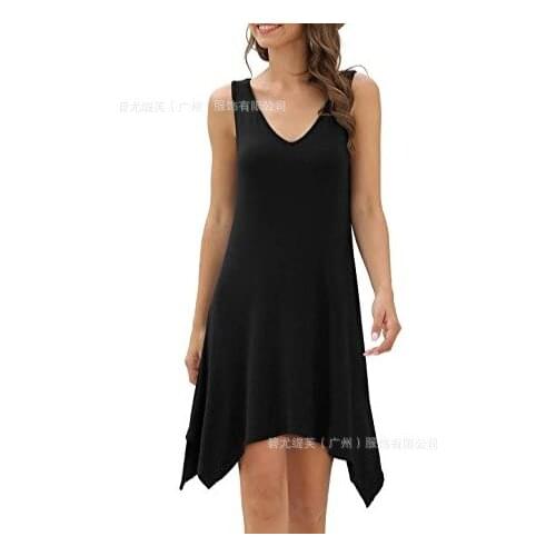 Dress Women Summer 2021 v-neck Pure Color Sleeveless Vest Swimsuit Tunic Beach Dresses Casual Vestidos BYT21032