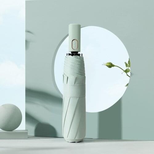 Umbrella Female Rainproof Windproof Reflective Umbrella Rain Women Anti-UV Umbrellas Pink Three Folding Automatic Umbrellas