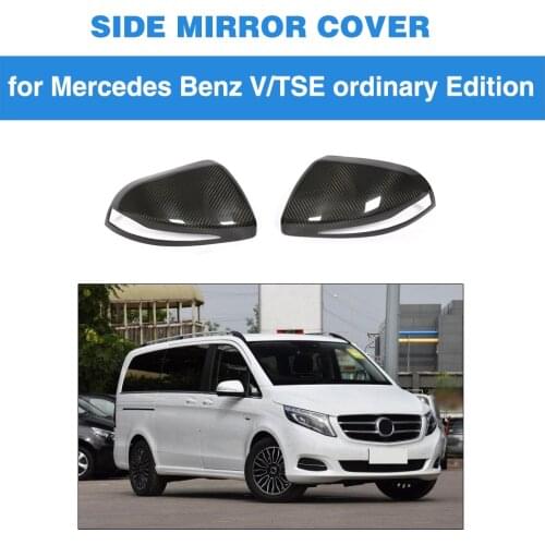 1Pair Carbon Fiber Mirror Cover for Mercedes-Benz V Class V220 2016 2017 2018 Carbon Fiber Side Mirror Cover Add on Style