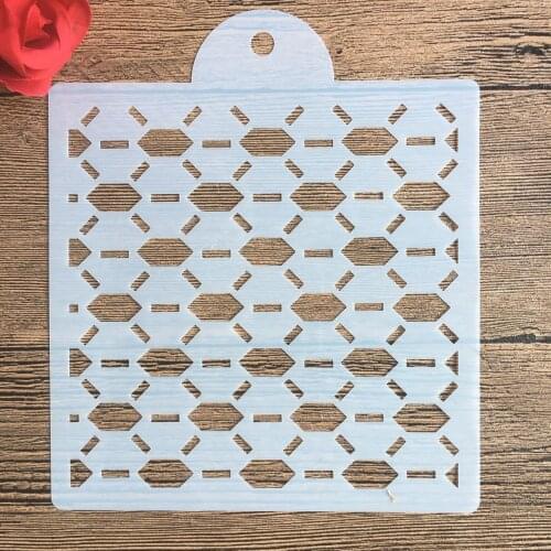 1pc 15 * 15cm mold DIY Pattern hollow template Stencils cake baking sugar powder sieve mold graffiti drawing tiles Stencils -5
