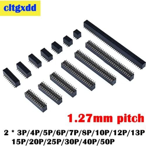10pcs 1.27mm Double Row Female PCB Board Pin Header socket Connector Pinheader 2* 3P 4P 5P 6P 7P 8P 10P 12P 13P 15P 20P 40P 50P