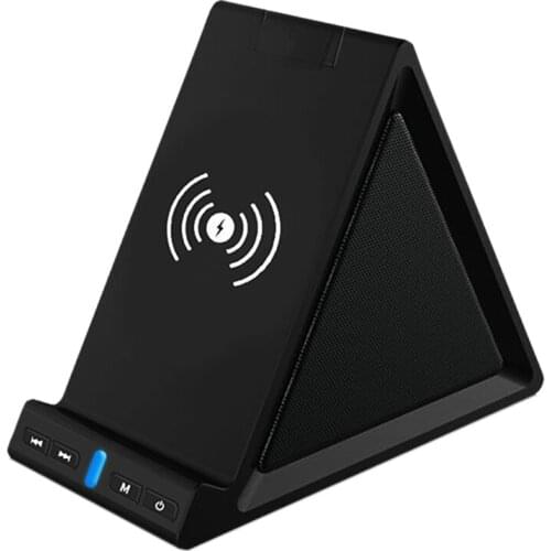 10W Wireless Charger Bluetooth 5.0 Speaker Dual Bass for iPhone 11 Xiaomi 11 Sumsang Huawei Support TF Card FM Radio Aux