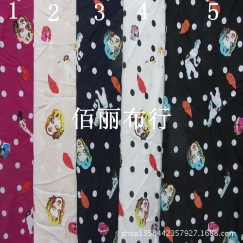 2015 human head Polka Dot Chiffon Milan hemp fiber fabric spring and autumn thin fabrics