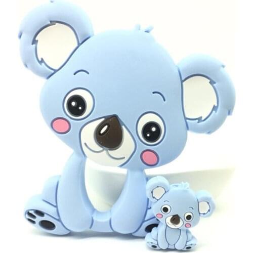 30 PCS Koala Silicone Loose Beads Animal BPA Free Baby Soother Pacifier Chain DIY Infant Teething Pendant Necklace Accessories