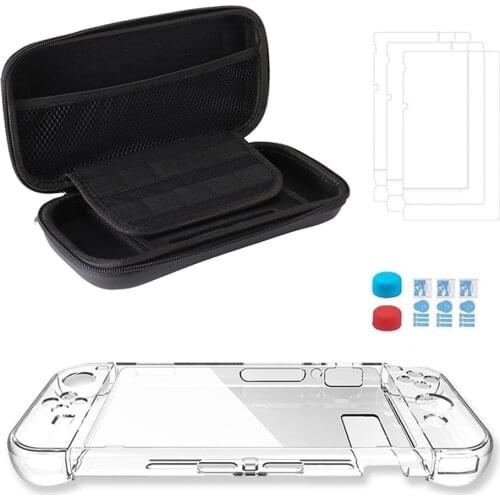 5 in 1 For Nintend Switch Protector Accessories Kit Gamepad Protective Bag Transparent Case Joy-Con Grips Screen Films Guard