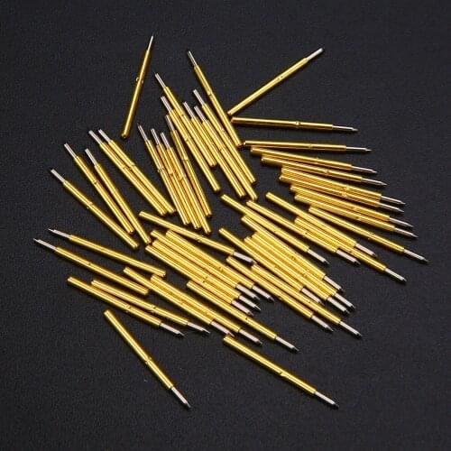 50pcs P75-B1 Dia 1.02mm 100g Cusp Spring Pressure Spear Spring Loaded Test Probes Pogo Pins 1.02mm Length 16.54mm For Test Tool
