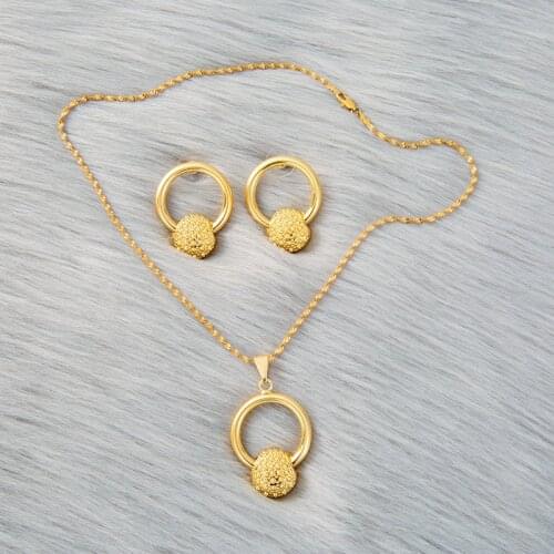 African Dubai Jewelry sets for women Indian gold color Ethiopian necklace earrings set wedding jewelry wife bridal gifts set