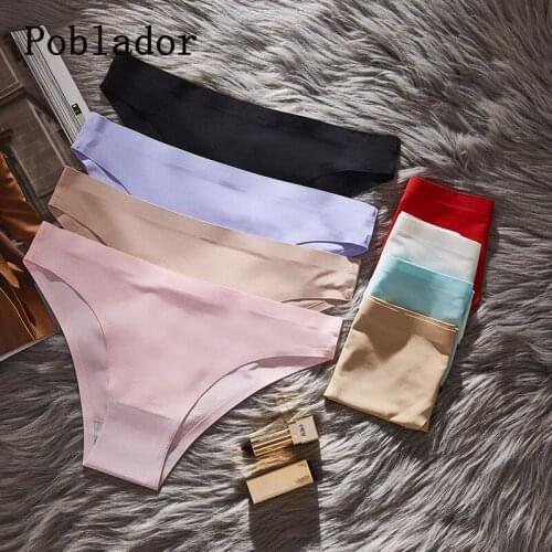 Seamless Panties For Women Silk Women Underwear Soild Female Lingerie Soft Ladies Briefs Mid-waist Underpants Hot Sales Pantys