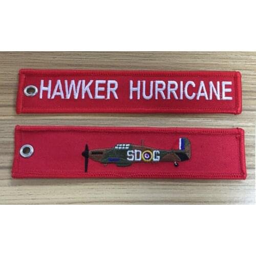 SDOG Hawker Hurricane Fabric Embroidery Pilot Key Chains