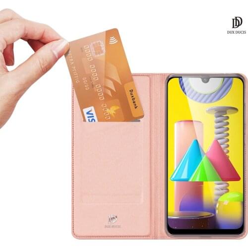 For Samsung Galaxy M31 DUX DUCIS Skin Pro Series Flip Cover Luxury Leather Wallet Case Full Good Protection Steady Stand
