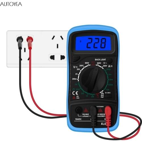 XL830L Multimeter Digital Backlight ESR Meter Voltmeter Ammeter Transistor Tester Professional Electrical Tester Multimetro
